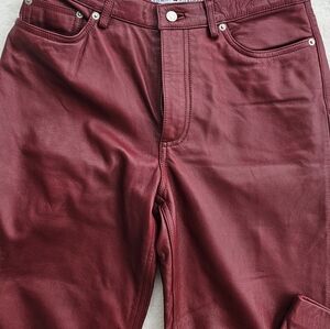 Tommy Hilfiger LEATHER Pants - SZ 8 Wine